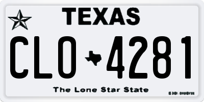 TX license plate CLO4281