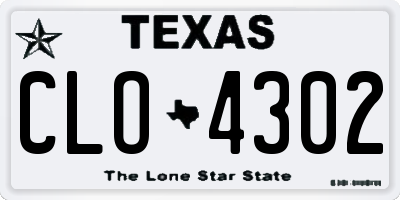 TX license plate CLO4302