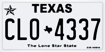 TX license plate CLO4337