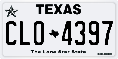 TX license plate CLO4397
