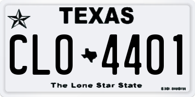 TX license plate CLO4401