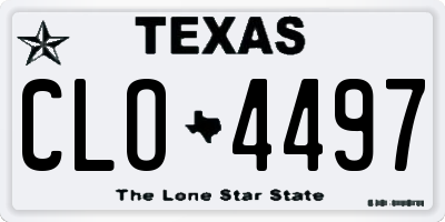 TX license plate CLO4497