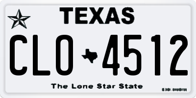 TX license plate CLO4512