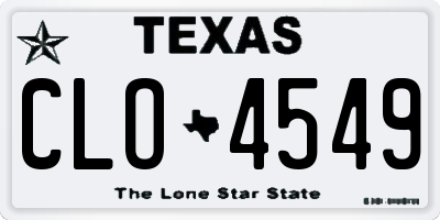 TX license plate CLO4549