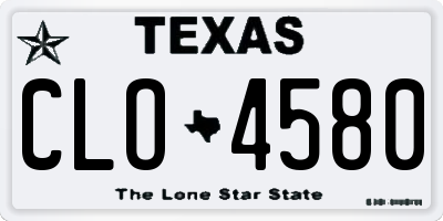 TX license plate CLO4580