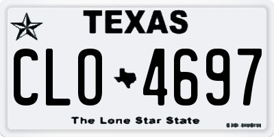 TX license plate CLO4697