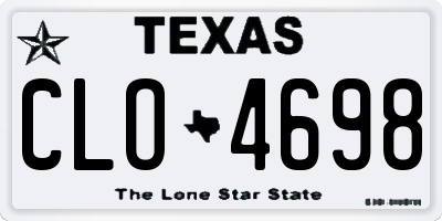 TX license plate CLO4698
