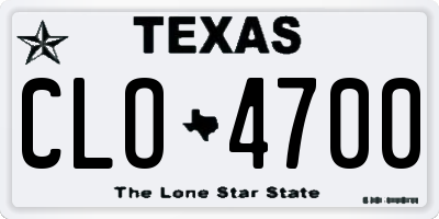 TX license plate CLO4700
