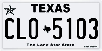 TX license plate CLO5103