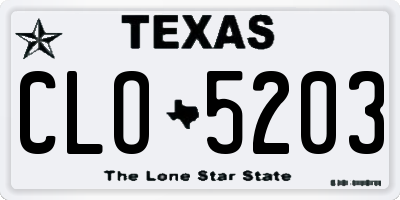 TX license plate CLO5203