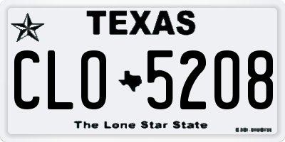 TX license plate CLO5208