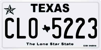 TX license plate CLO5223