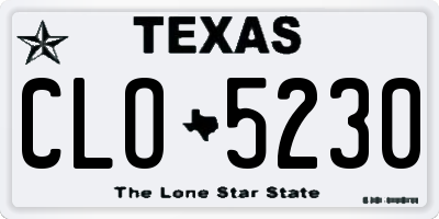 TX license plate CLO5230