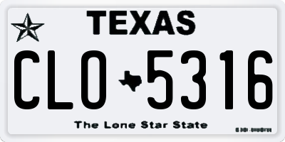 TX license plate CLO5316