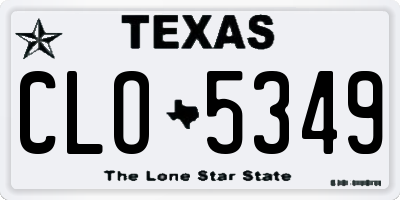 TX license plate CLO5349