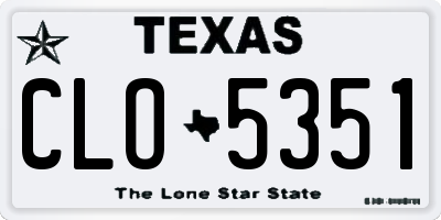 TX license plate CLO5351