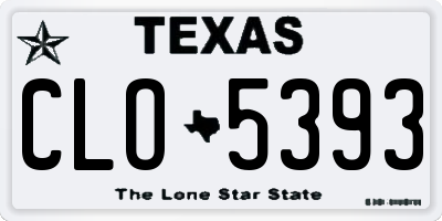 TX license plate CLO5393
