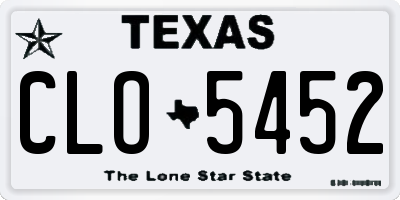 TX license plate CLO5452