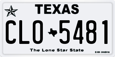 TX license plate CLO5481