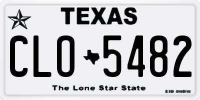 TX license plate CLO5482