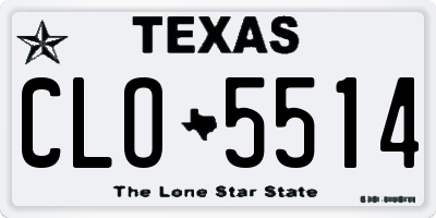 TX license plate CLO5514