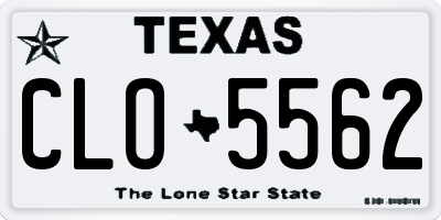 TX license plate CLO5562