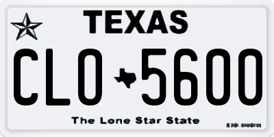 TX license plate CLO5600