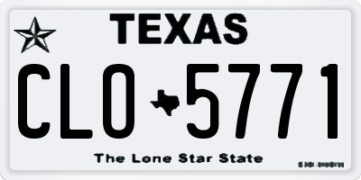 TX license plate CLO5771
