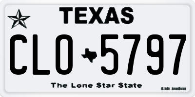 TX license plate CLO5797