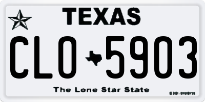 TX license plate CLO5903