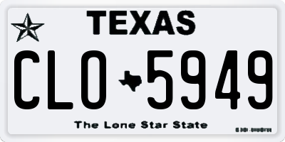 TX license plate CLO5949