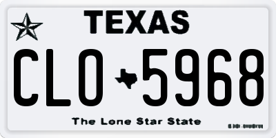 TX license plate CLO5968