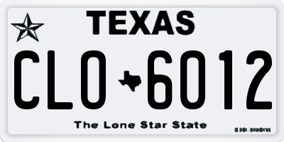 TX license plate CLO6012