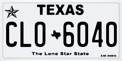 TX license plate CLO6040
