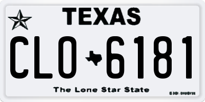 TX license plate CLO6181
