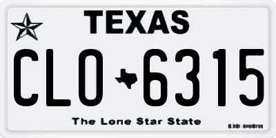 TX license plate CLO6315