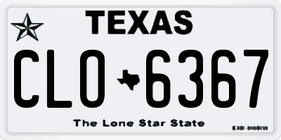 TX license plate CLO6367