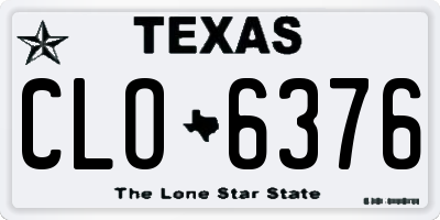 TX license plate CLO6376