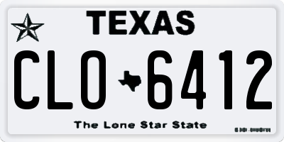 TX license plate CLO6412