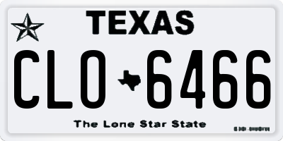 TX license plate CLO6466