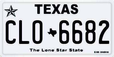 TX license plate CLO6682