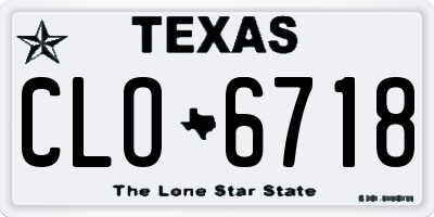 TX license plate CLO6718