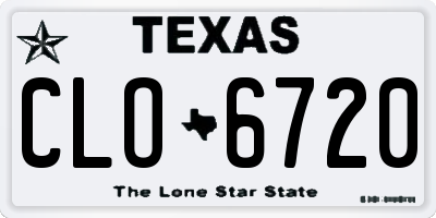 TX license plate CLO6720