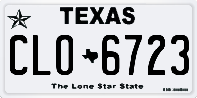 TX license plate CLO6723