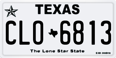 TX license plate CLO6813