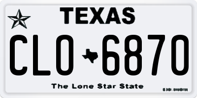 TX license plate CLO6870
