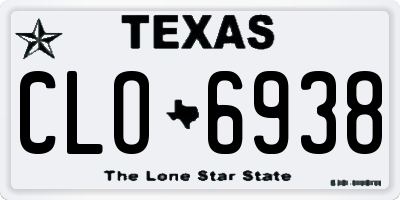 TX license plate CLO6938
