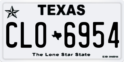 TX license plate CLO6954