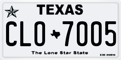 TX license plate CLO7005
