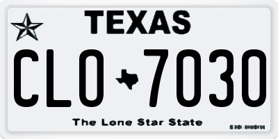 TX license plate CLO7030